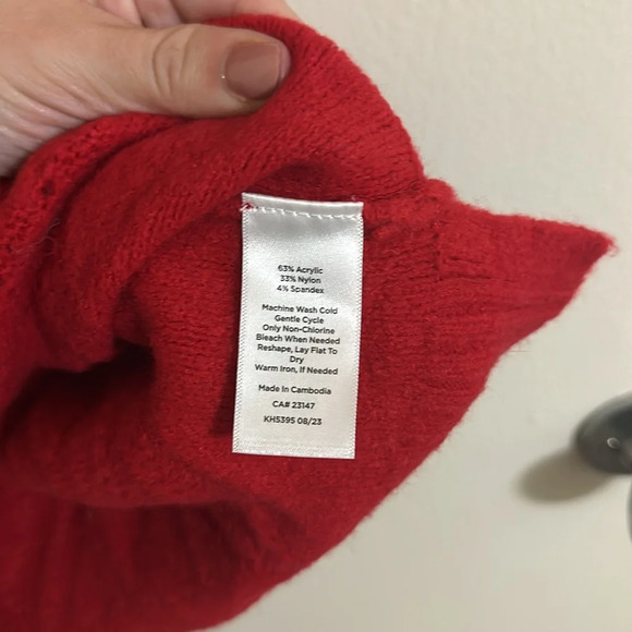 NWT Talbots Diamond Red Scoop Neck Sweater - Picture 4 of 4